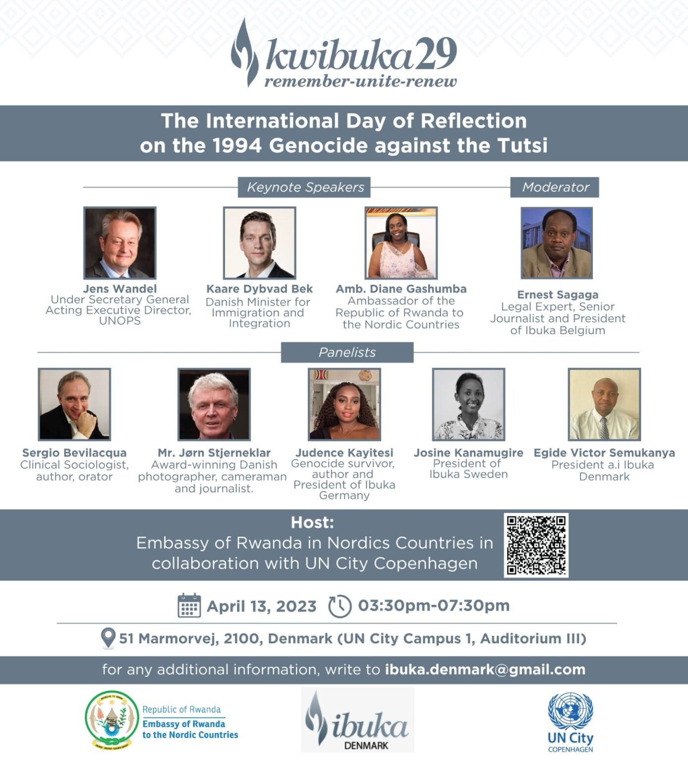 Invitation to the 29th Commemoration of the genocide of Tutsis in Rwanda