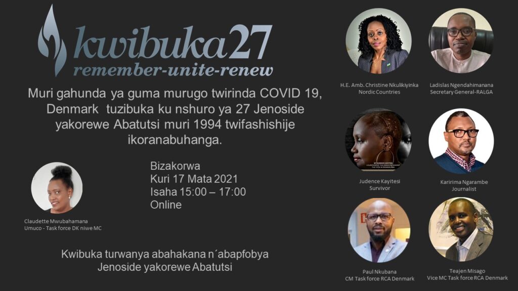 Invitation to the 27th Commemoration of the genocide of Tutsis in Rwanda