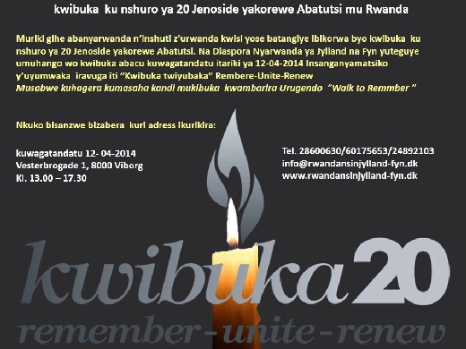 Invitation to the 20th Commemoration of the genocide of Tutsis in Rwanda