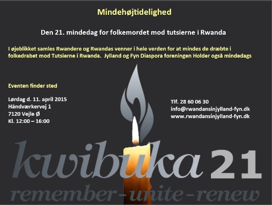 Invitation to the 21th Commemoration of the genocide of Tutsis in Rwanda